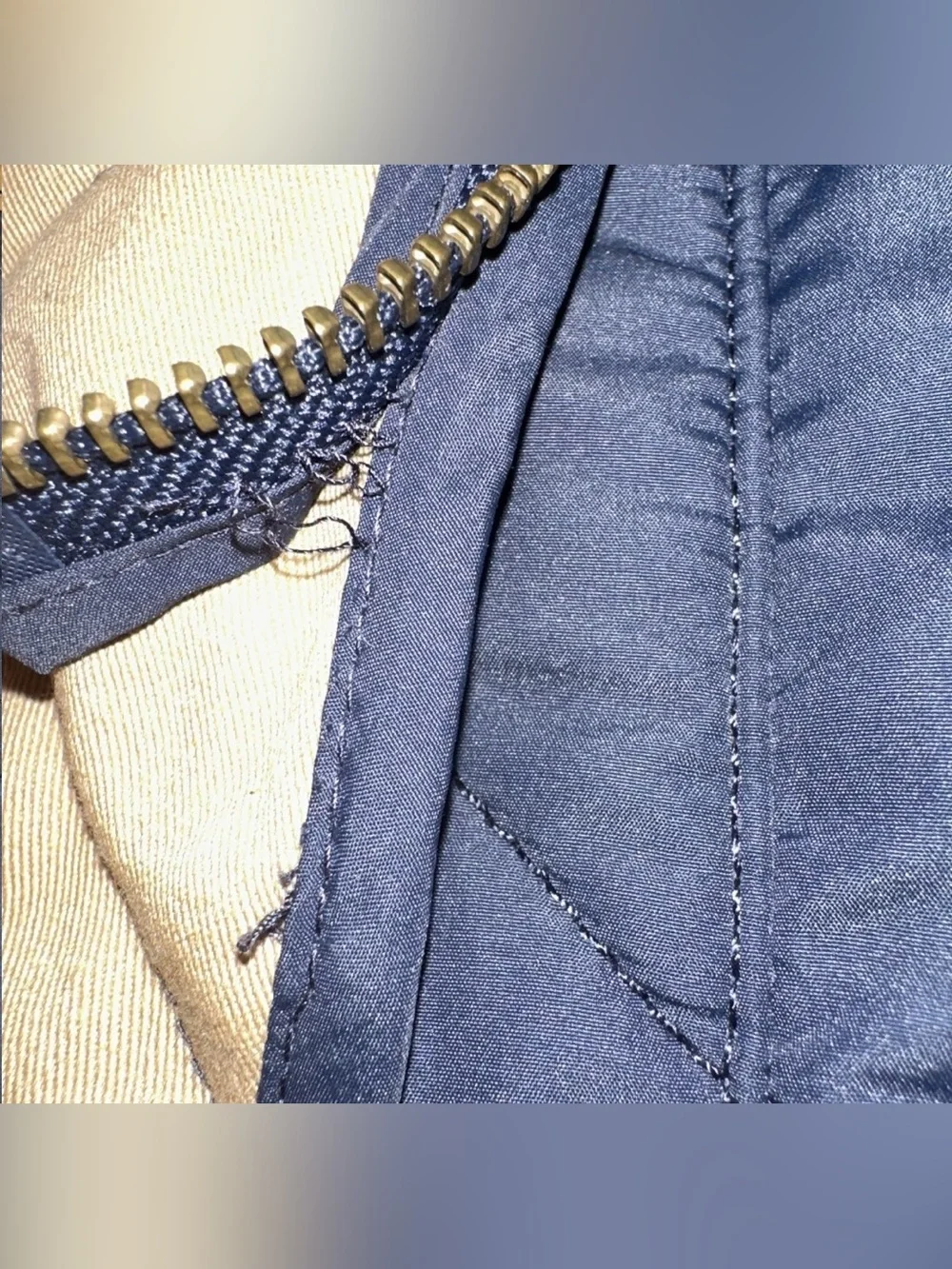 J.Crew Authentic Outerwear Vest Mens XL Blue Quilted Zip Lined Outdoor Sports